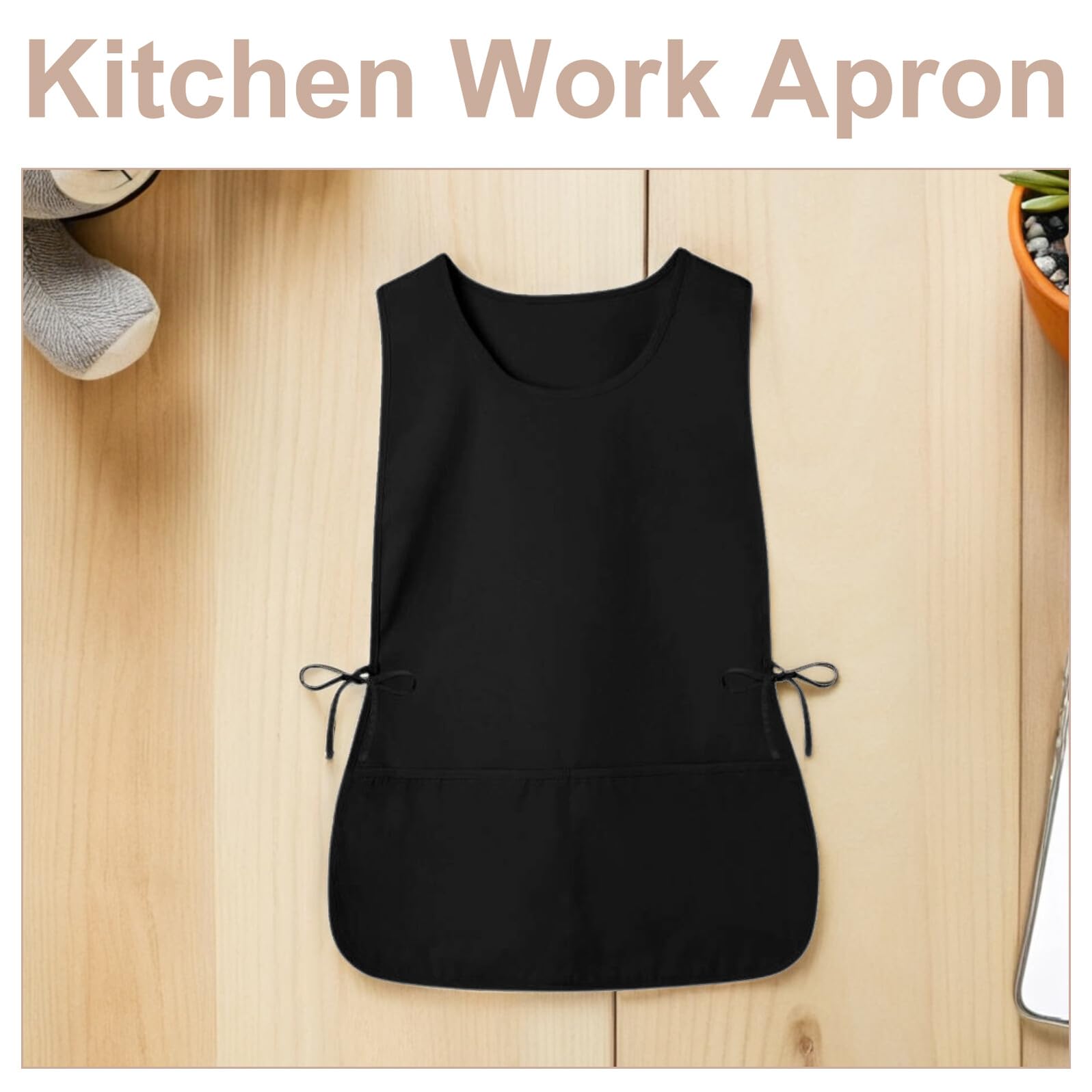Tofficu Delantal de Peluquero Negro de 3 Piezas con Bolsillos Ajustables de Poliéster para Cocina y Estilismo Unisex para Hombres y Mujeres