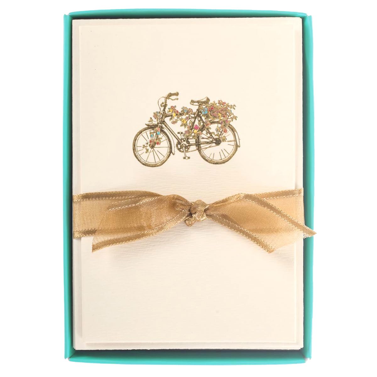 Graphique Flower Bicycle La Petite Presse Notecards - 10 Embossed Cards