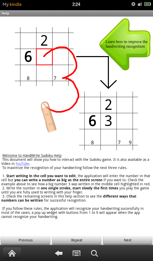 HandWrite Sudoku for Kindle Fire app su Amazon Appstore