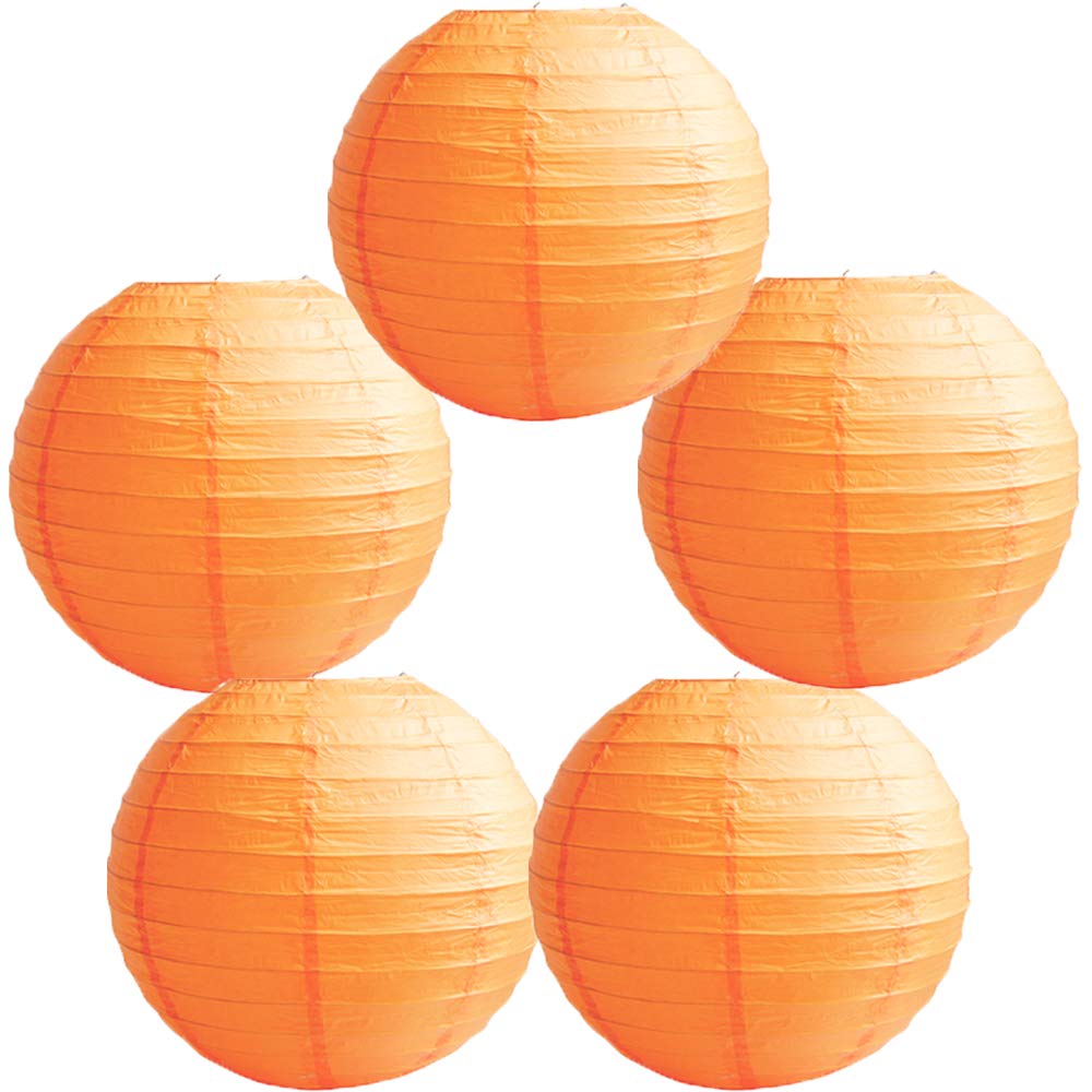 Time to Sparkle 5 Pack Tissue Paper Round Lanterns LampShade Lamp Shade Wedding Birthday Party Decoration | White, 30"(75cm) | — view 10