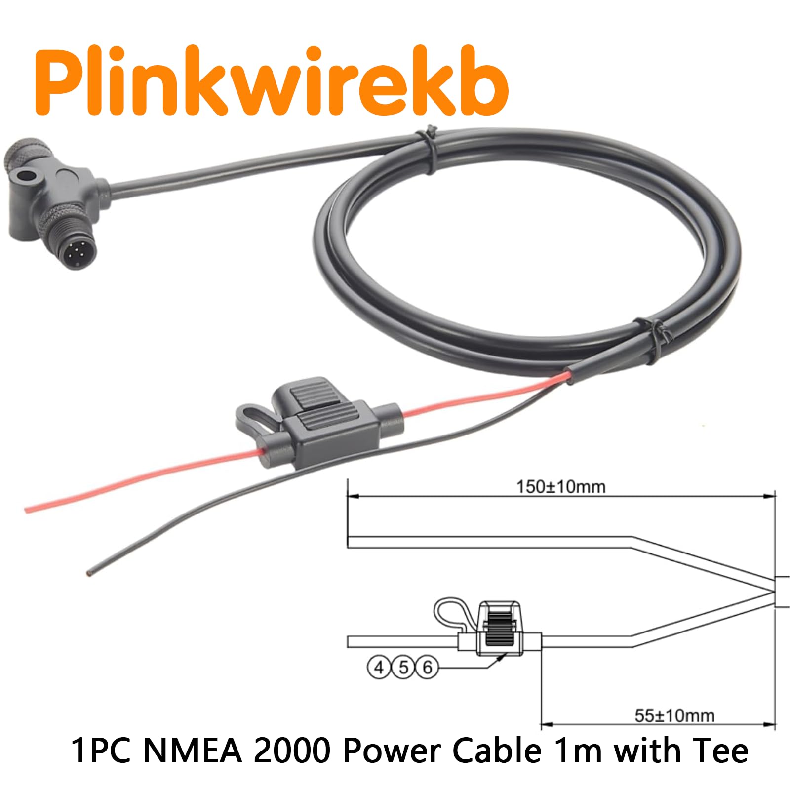 Kit de inicio NMEA 2000 certificado para red NEMA 2K para Lowrance, Simrad y Garmin, cables base NMEA 2000 de calidad marina, cables de derivación, tés y terminadores, 6 piezas