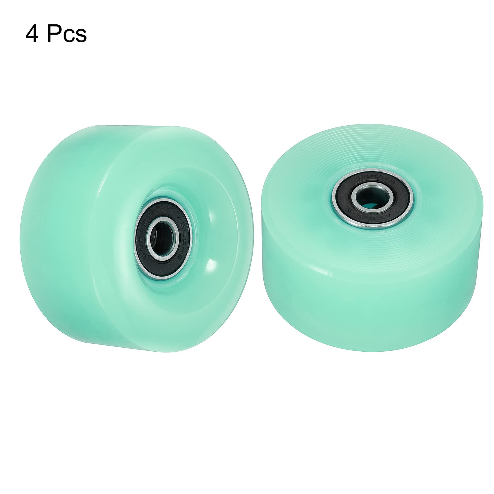 PATIKIL Lot De 8 Roues De Patins à Roulettes, 58 Mm, 82 A, Lumineuses Avec Roulements Et Kit D'outils Pour Le Patinage Extérieur à Double Rangée, Blanc