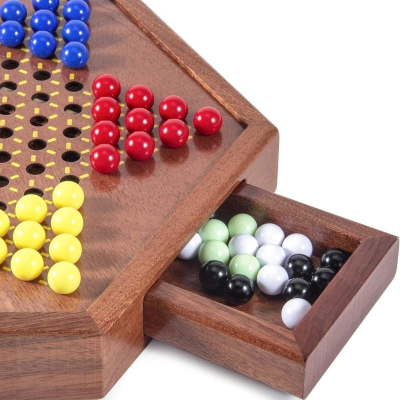 Juego de Mesa de Damas Chinas de Madera con 72 Colores Ajedrez
