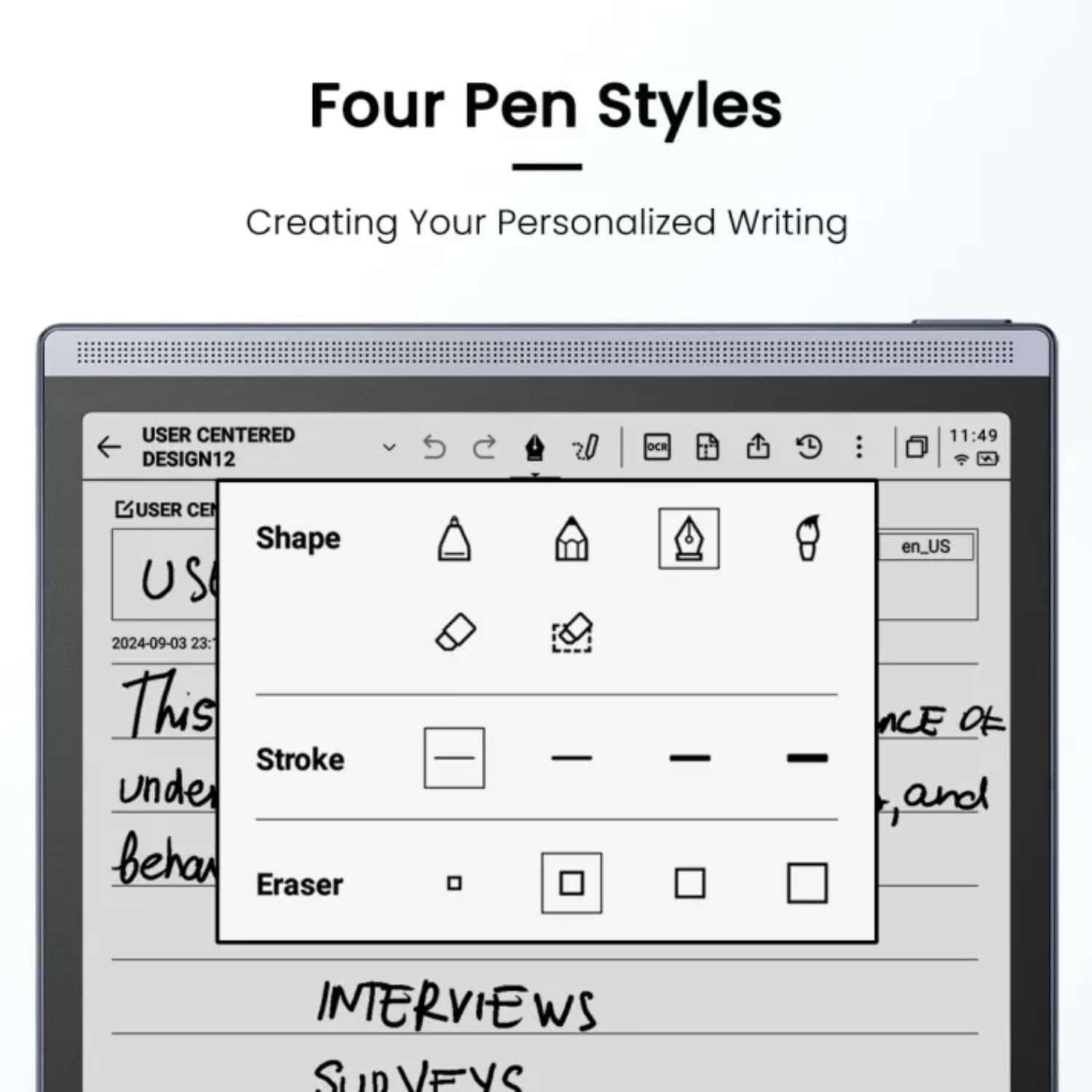 iFLYTEK Stylus Pen für AINOTE Air 2 – Präziser Touchscreen-Stift für Handgeschriebene Notizen und Skizzen, Ergonomisches Design, Magnetische Befestigung