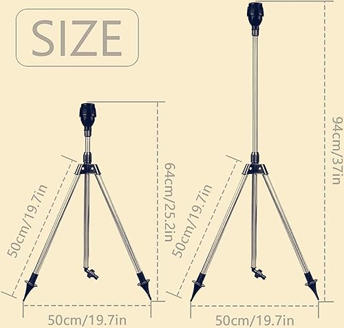 Miniatura 3 de Aspersor de trípode giratorio 2023 con rociador de agua de rotación de trípode, rociador giratorio automático de 360 grados, trípode telescópico
