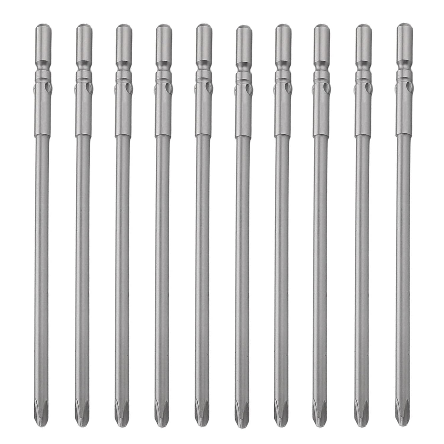 Utoolmart 5mm Round Shank 120mm Length 4mm PH2 Phillips Magnetic Screwdriver Bits 10Pcs