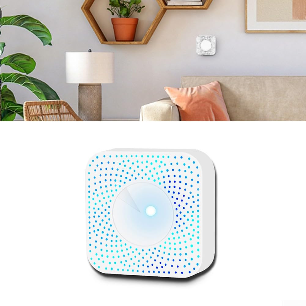 Probador de calidad del aire, para Tuya para Zigbee 6 en 1 Monitor de temperatura, humedad, PM2.5 y dióxido de carbono con control de voz compatible con Alexa y Google (para Zigbee)