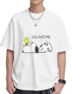 スヌーピー ウッドストック Tシャツ メンズ 夏服 半袖 綿100% 柔らかい 快適 トップス かっこいい カジュアル おしゃれ インナーシャツ S