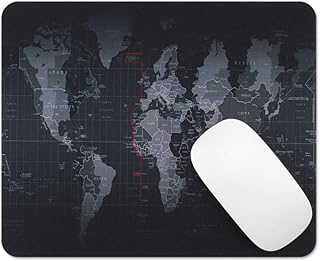 ProElife Premium Mouse Pad Mat Slim Cloth Gaming Mousepad with Non-slip Rubber Base for Home Office Gaming Laptop Computer Small Mouse Mat with Accurate Cursor, 9.4'' x 8.7'' (29x25cm World Map)