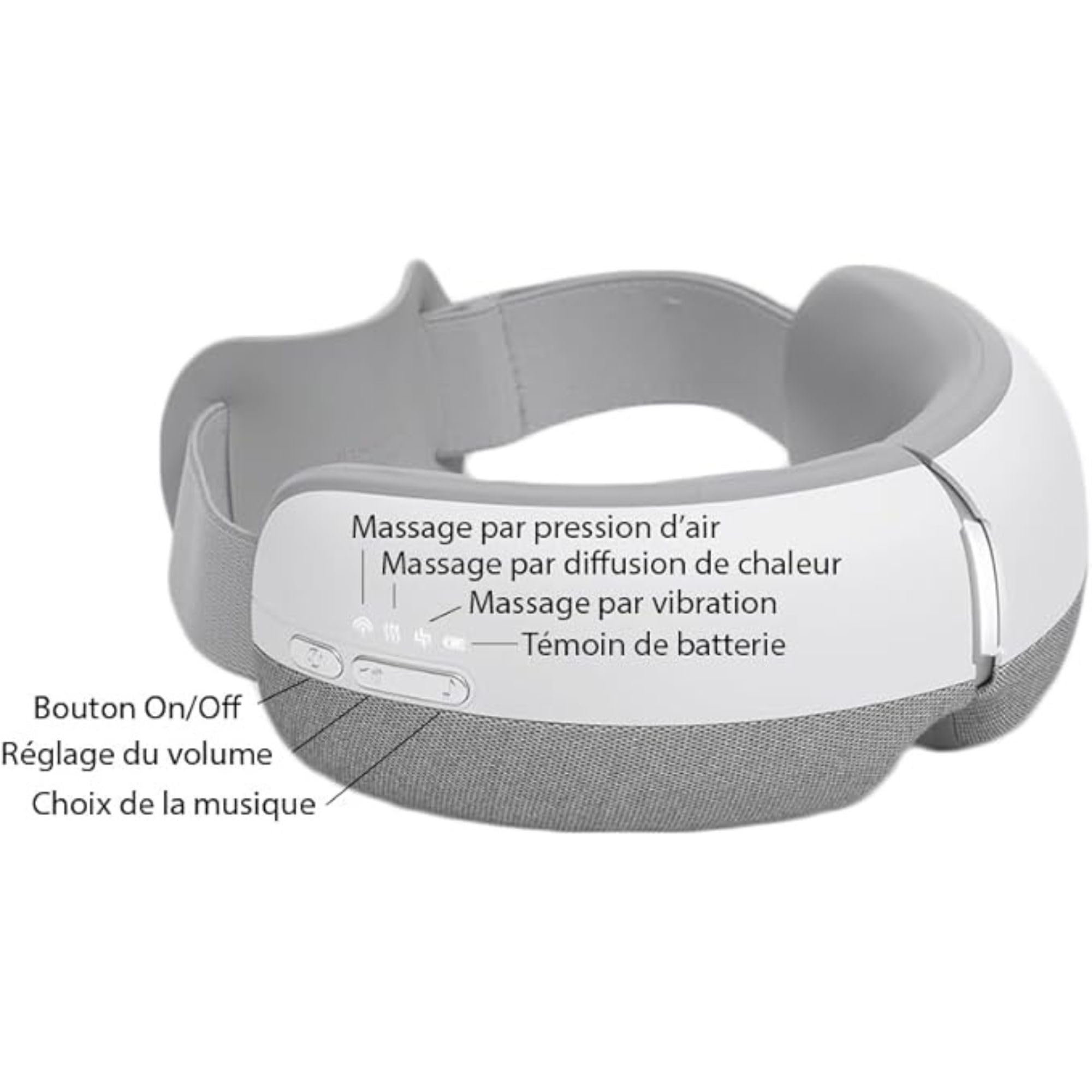 Masseur Yeux Chauffant avec Vibration & Air – 5 Modes Relaxants – Réduction de la Fatigue, Cernes & Poches – Améliore le Sommeil – Eye Massager Climsom Zen