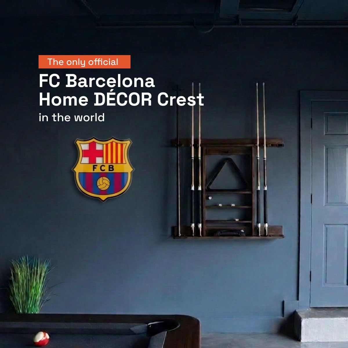 Licensed Decor FC Barcelona sous licence officielle (47x47cm) 4mm Verre acrylique, Mutli Colour