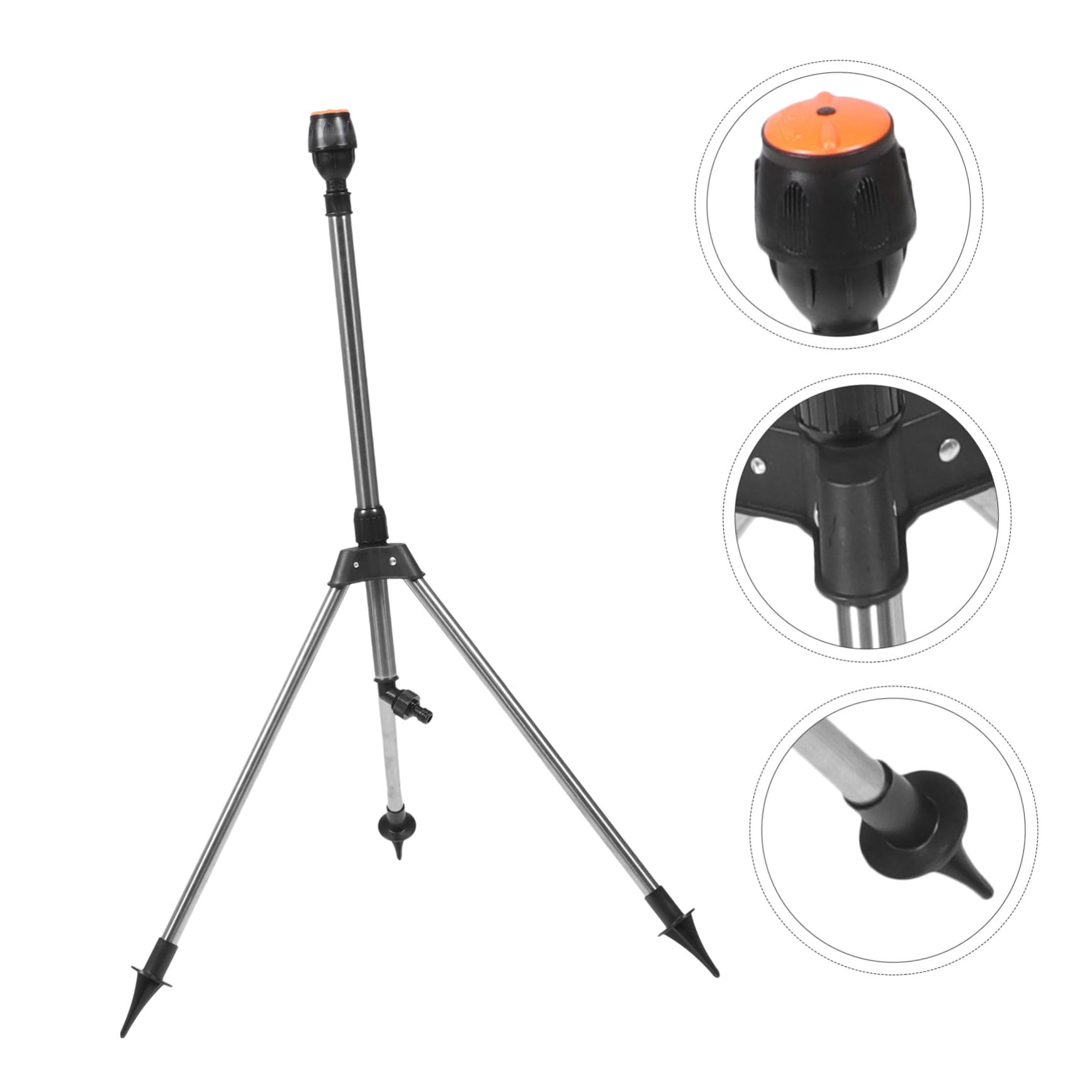 Irrigatore da Giardino a Treppiede Rotante Automatico Retrattile | Set 1 Pezzo, Lega di Alluminio e Plastica, Anti Perdita, per Alberi e Terreni Agricoli