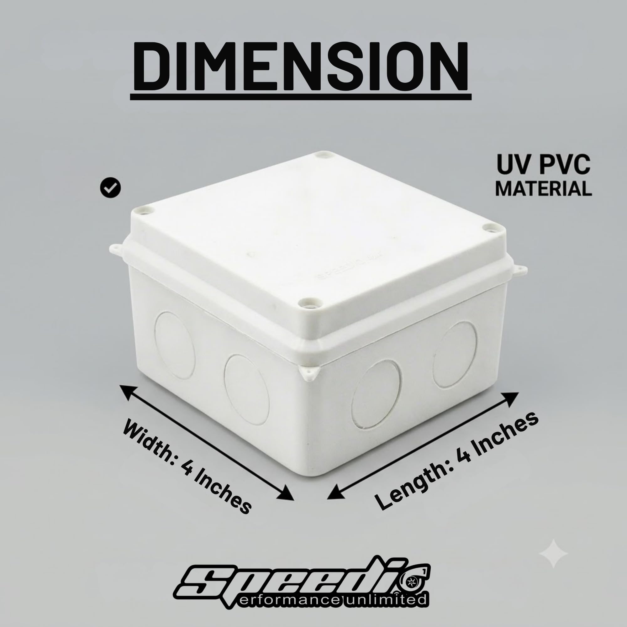 Speedio 4x4 Inch Outdoor Waterproof Square PVC Junction Box Without Bush/Pvc Box for CCTV Cameras (IP66) - Pack of 2 Nos — Amazon image 6