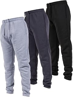 3 Pack Mens Open Bottom Sweatpants with Pockets, Casual Sweatpants for Men