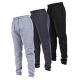 3 Pack Mens Open Bottom Sweatpants with Pockets&comma; Casual Sweatpants for Men