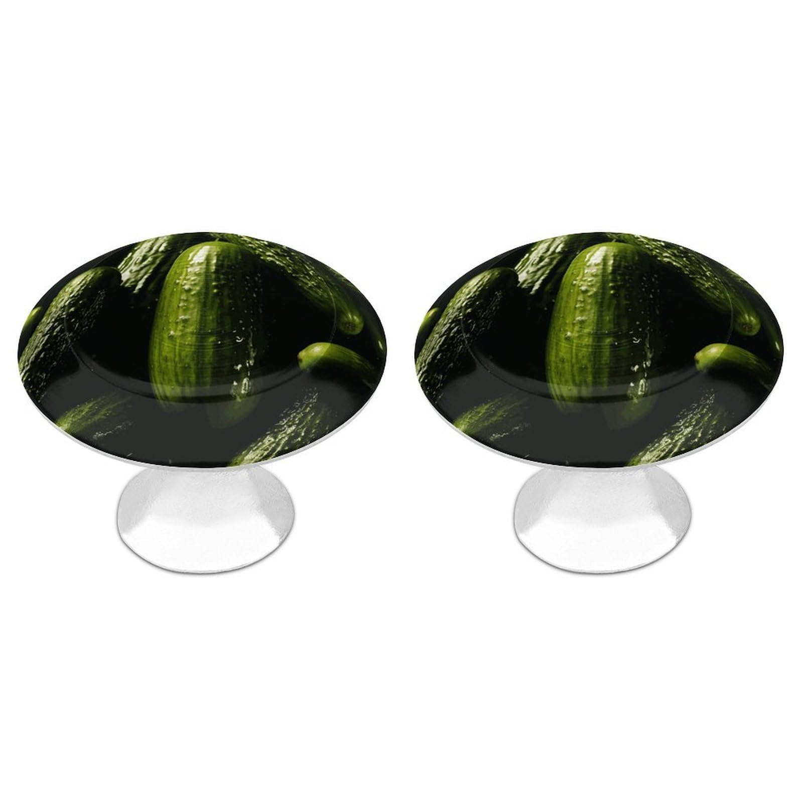 DWVTSLH Pickle Cabinet Handles 2 Pack Stainless Steel Kitchen Drawer Pulls with Installation Screws Round Dresser Drawer Knobs 1.1 Inch Modern Cabinet Hardware Door Handles