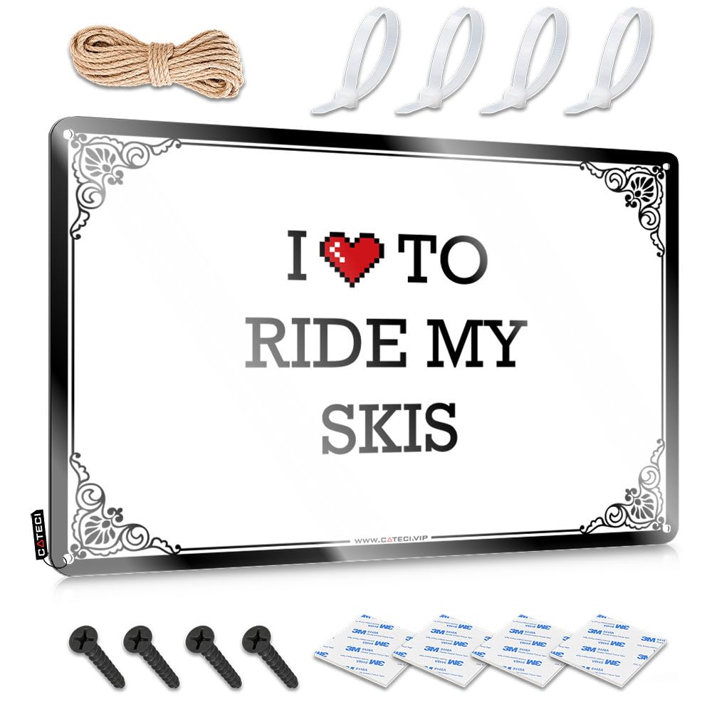 I Love To Ride My Skis Nice Sweet - Bedroom Door Decorations Decoration Wall Art Decoration(20X30CM)