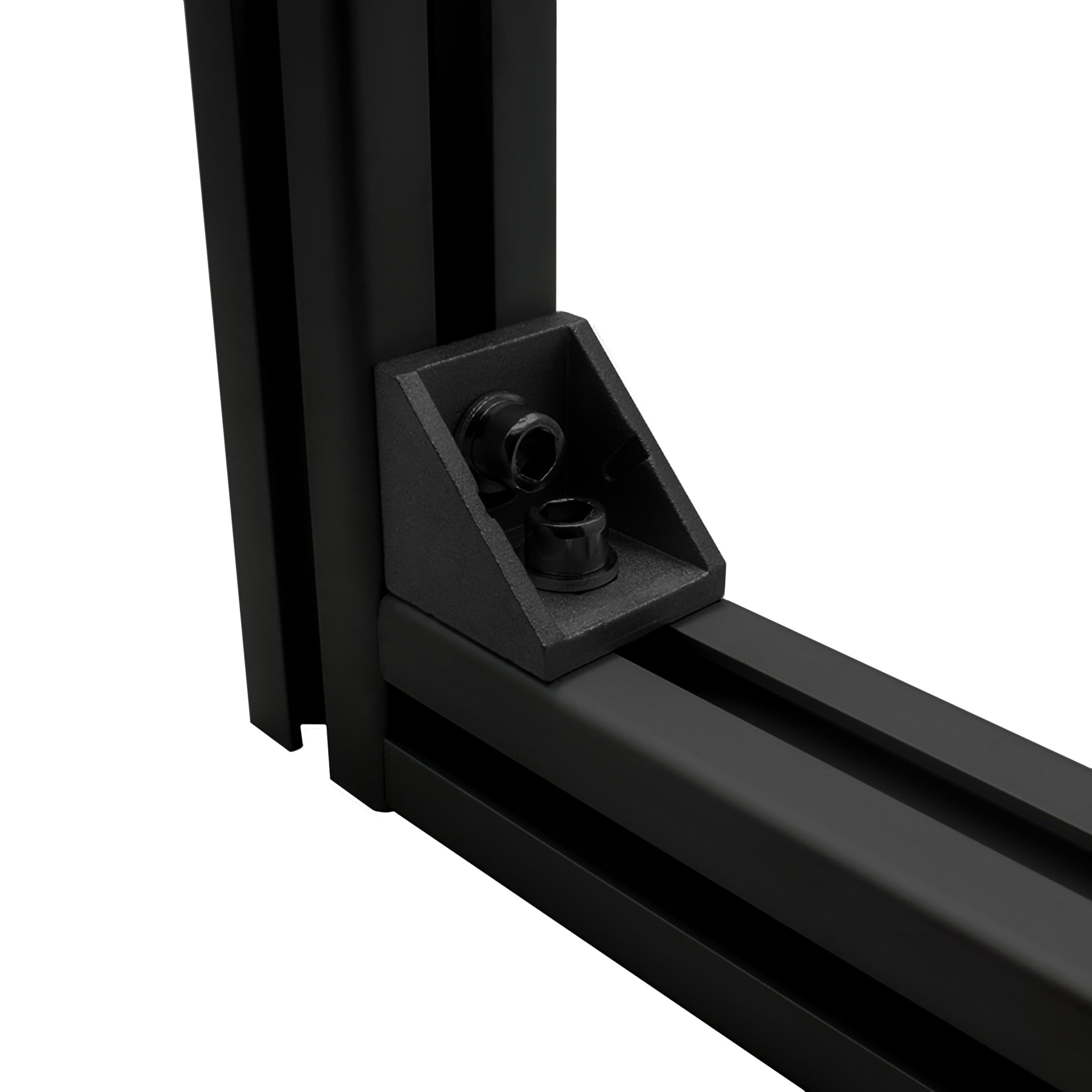 KLAK 30 - Befestigungswinkel ink. Schrauben und Nutensteine Nut 8 für Aluprofil 30-er schwarz 10 Stück + Abdeckkappen