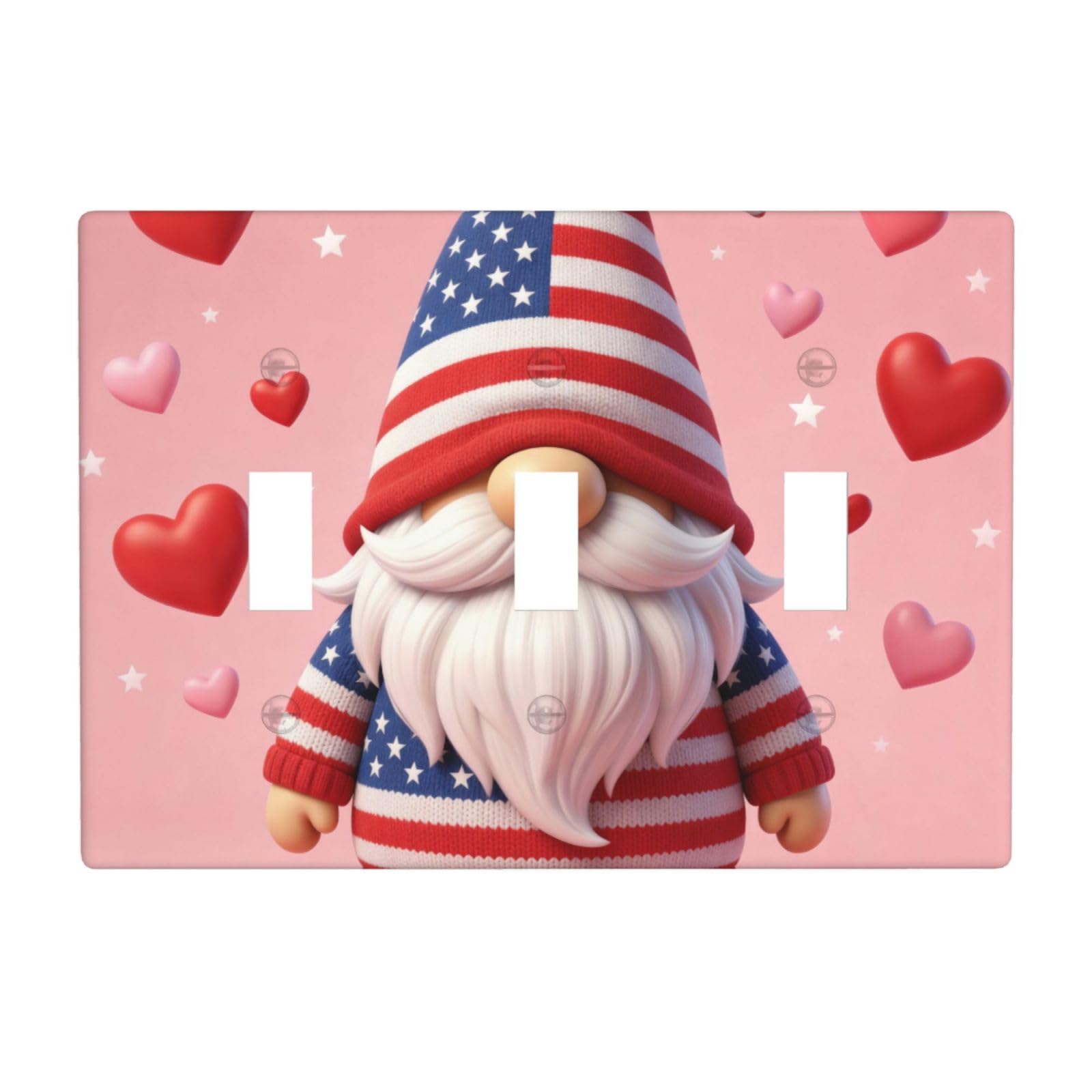Happy Elf 3 Gang Switch Plate Cover-Unbreakable Polycarbonate Wall Plate, Heat Resistant Toggle Switch Decor for Home