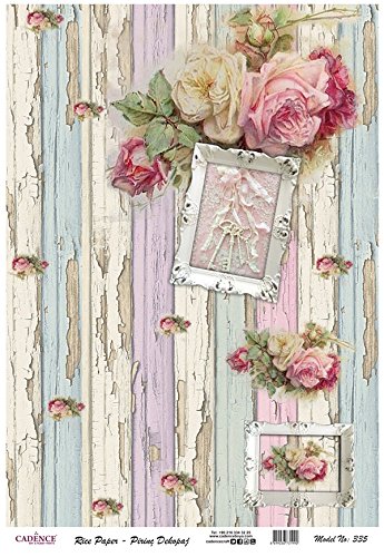 Papel de Arroz Cadence Rosas Shabby Chic 30x41 cm.