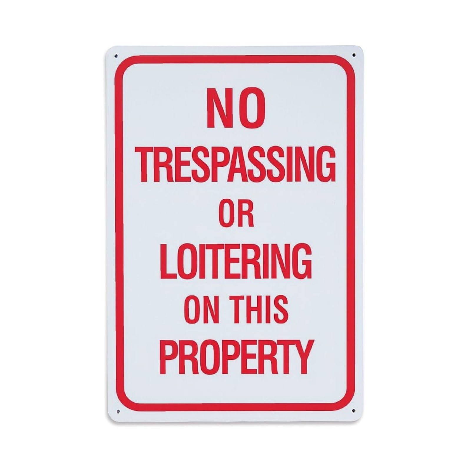 Jdfenggu Vintage No Trespassing Or Loitering On This Property Retro Metal Tin Sign, Decor Art Poster For Bar, Home, Man Cave, Kitchen, Laundry Room Gift 8X12inch