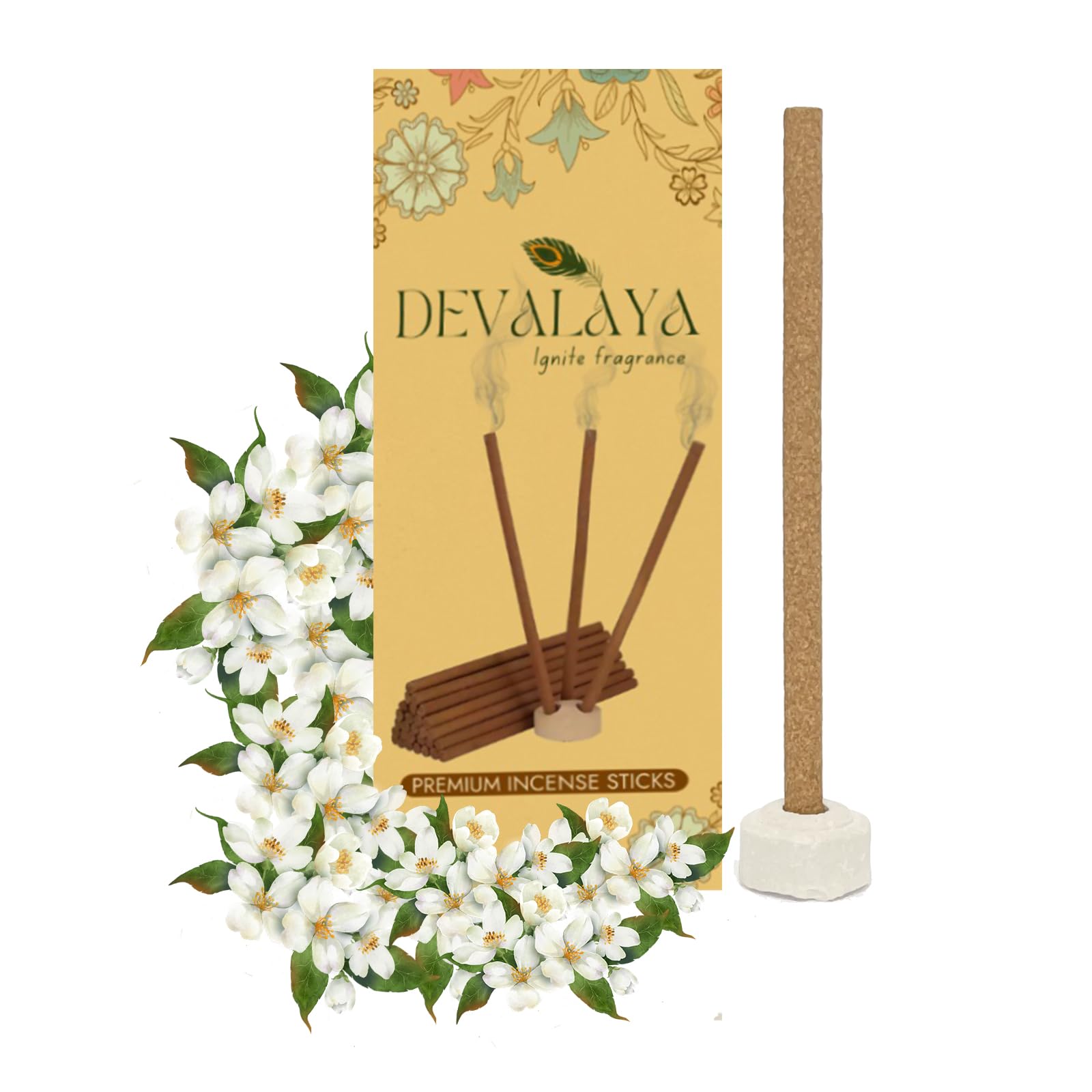 Arabian Mogra Dhoop Sticks (20 Sticks, Pack of 1), Bambooless Incense Sticks, Agarbatti for Pooja, 100% Charcoal-Free,4-inch Length, 25-Minute Burn Time with Ceramic Strand-image-29