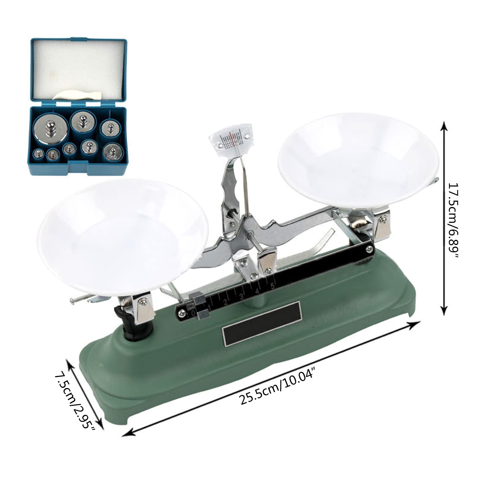 Balance de table de laboratoire 500G Balances mécaniques à palettes avec ensemble de poids d'étalonnage de précision Balance Équipement pédagogique Balance à plateau Balance de laboratoire Balance