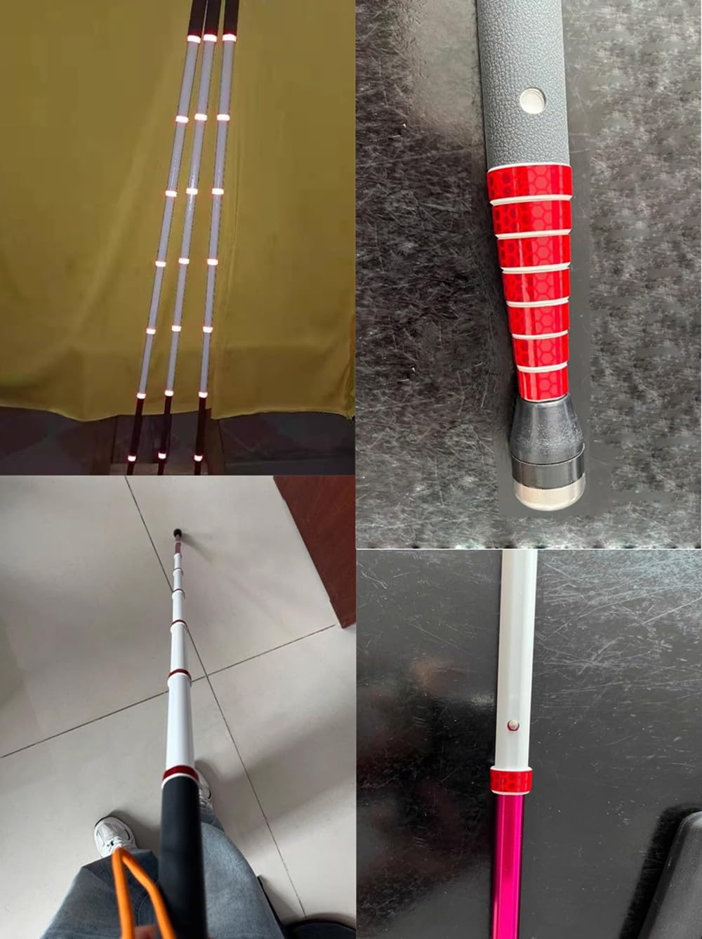 Aluminiowa laska ślepej laski ze stopu aluminium lekka odblaskowa laska do chodzenia na zewnątrz li regulowana długość konstrukcja dla bezpieczeństwa i wygody