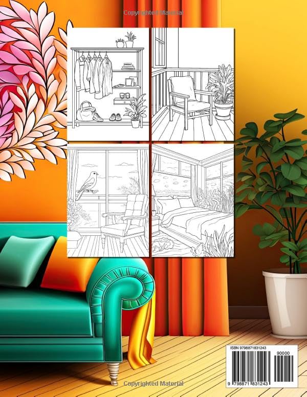 Interior Relief Coloring Book: Unwind Your Mind with Minimalist Home Decor Designs image 3