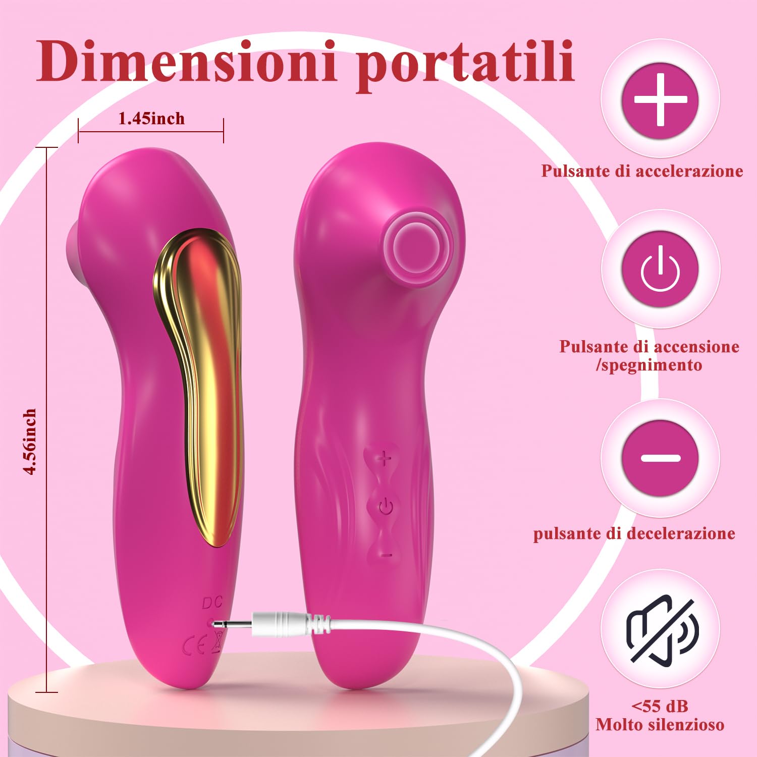 Vibratoreper Donna Professionale Clitoride,Succhia clotoride per donna vibratore clitoride Sexytoysys Donna Coppia 10 Succhiare Modalità Vibratoriper donne Wireless stimolatore clitoride (Xq03-rosso)