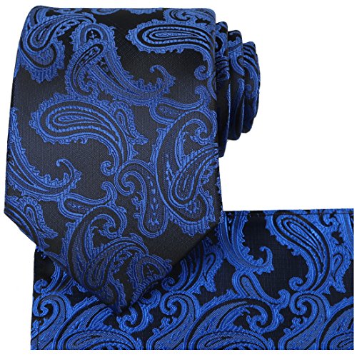 Image of KissTies Mens Paisley Tie And Pocket Square Necktie Sets