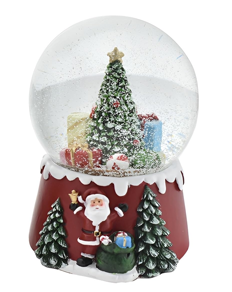 palla di vetro Ampolla Scena natalizia Carillon Globo d’Acqua con albero natale musicale melodie natalizie sfera Idea regalo raffinata carica manuale