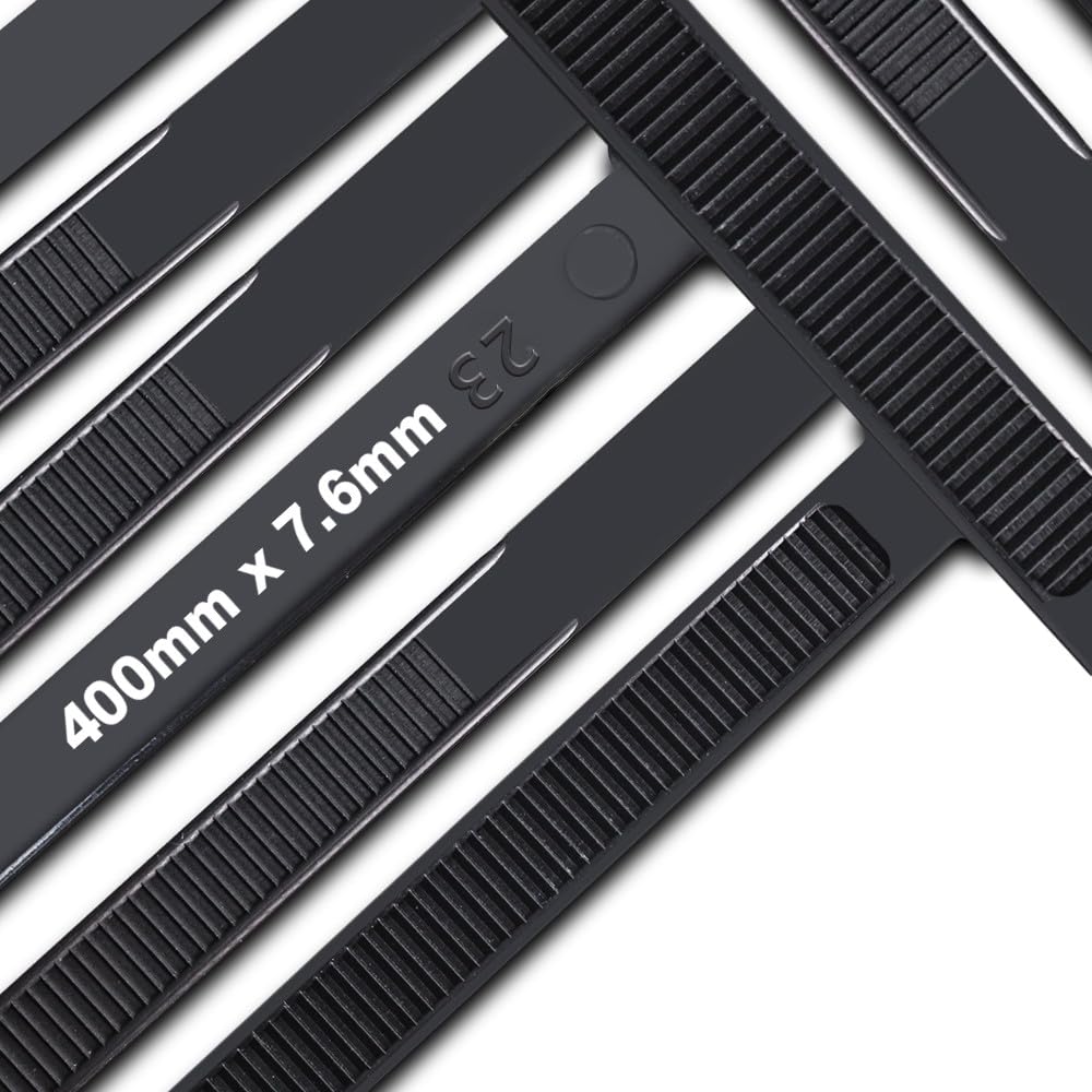 Cable Ties,400mm×8mm Heavy Duty with 70 kg Tensile Strength Large UV Resistant Strong Nylon Cable Zip Ties(100 Pieces),Black