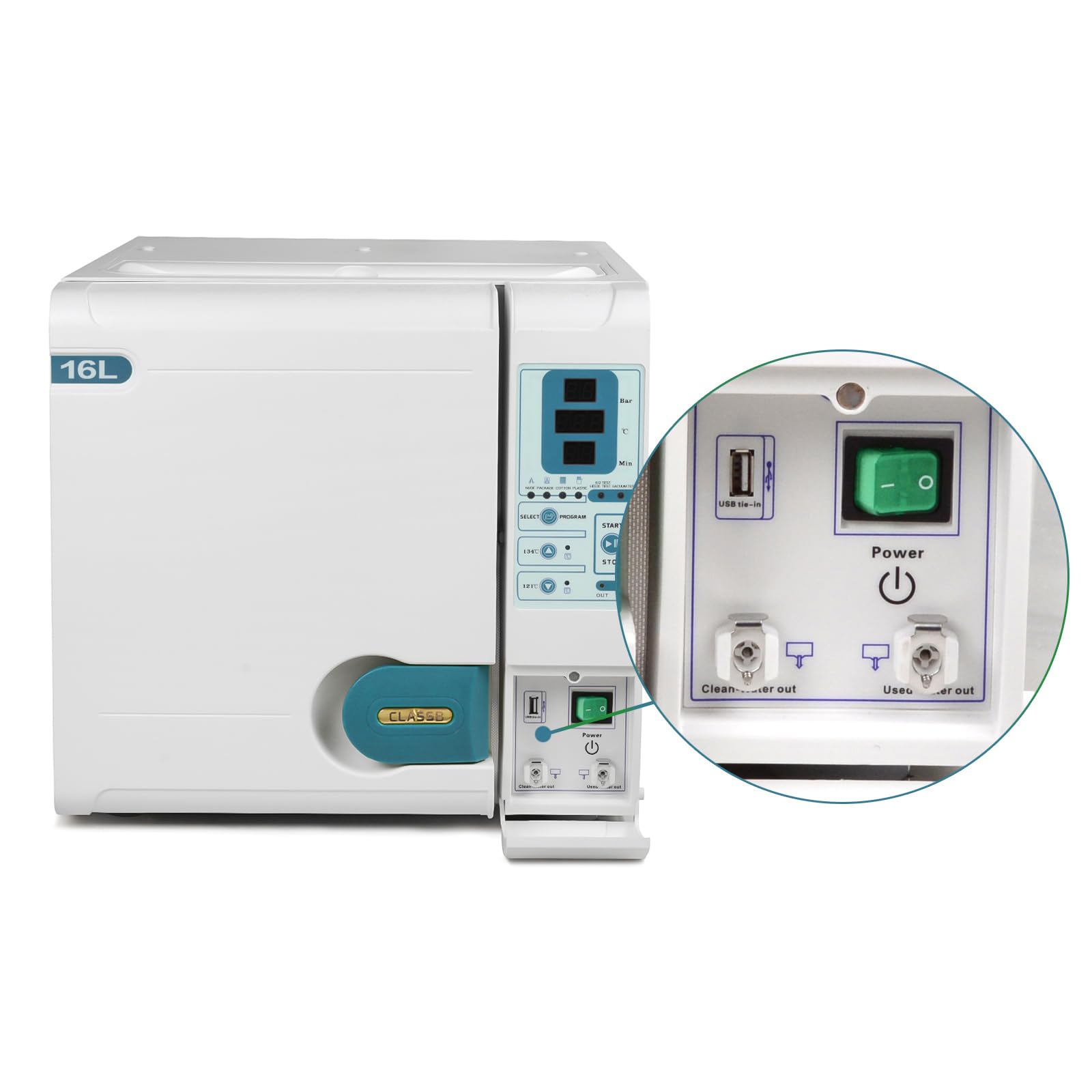 Table Top Lab Autoclave Class B Steam Autoclave Sterilizer with Drying Time 16L JY-16