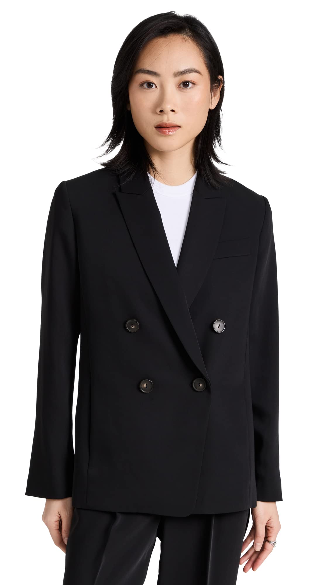 Vince Womens Crepe Suiting Blazer