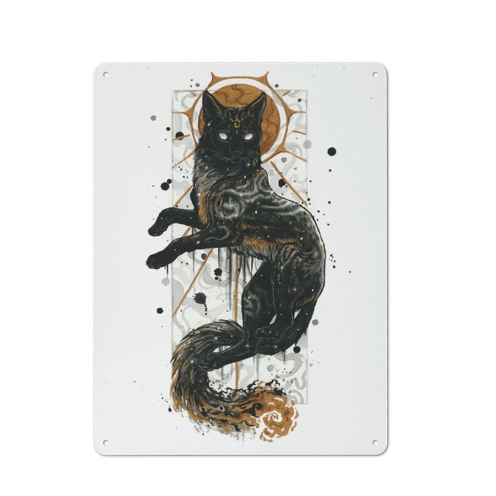 Vintage Bakeneko Metal Wall Sign 40x30cm, Shed Wall Plaque for Garage, Workshop, Shed Or Utility Room