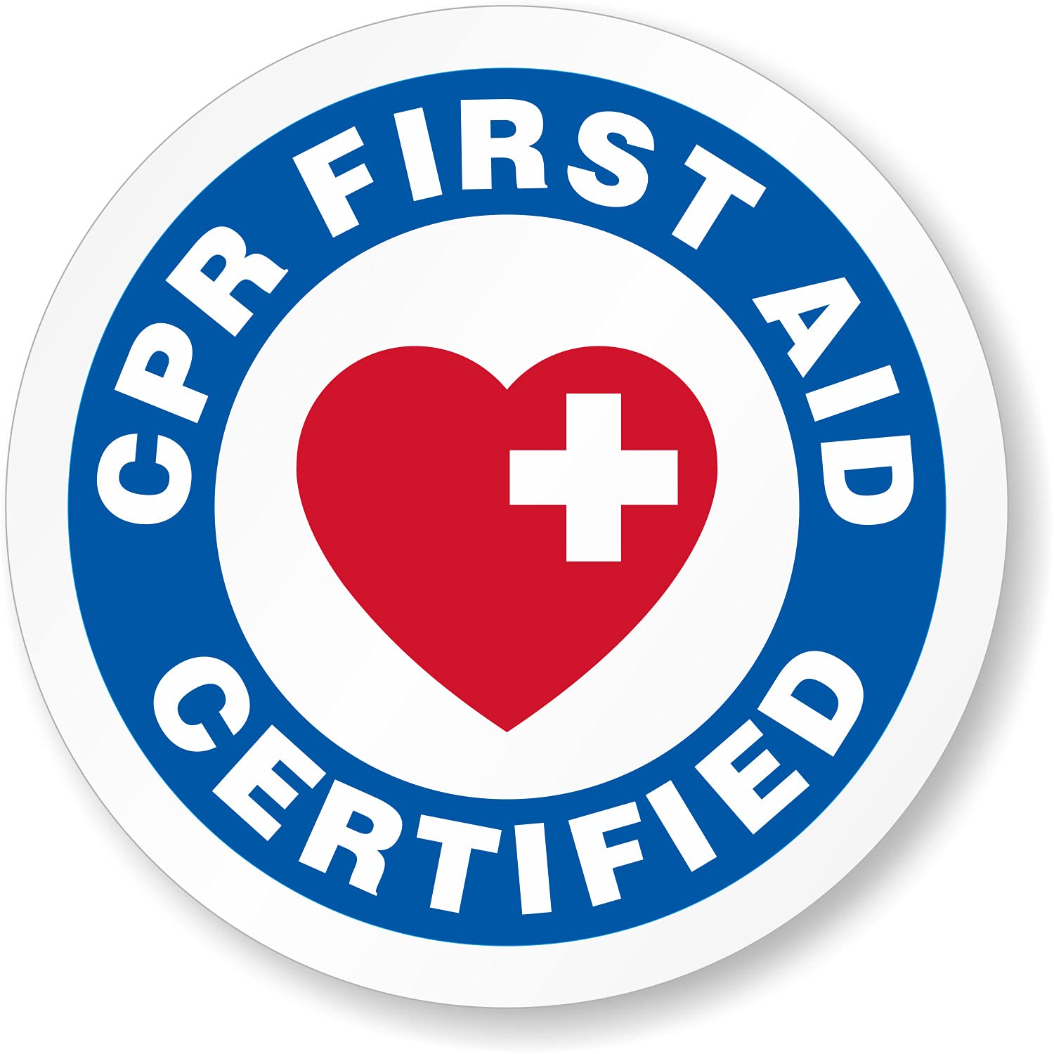 SmartSign "CPR First Aid Certified" Pack of 5 Hard Hat Labels | Retro-Reflective, 2" Circle-picture-28