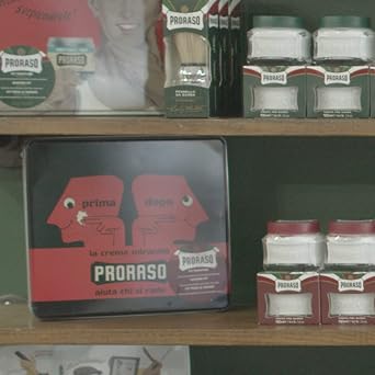 Proraso Shaving Kit - Vintage Dopo Tin - Nourishing Pre Shave Cream, Shaving Cream & After Shave Balm for Coarse, Thick Beards - Premium Italian Gift Set for Men in Collectable Tin