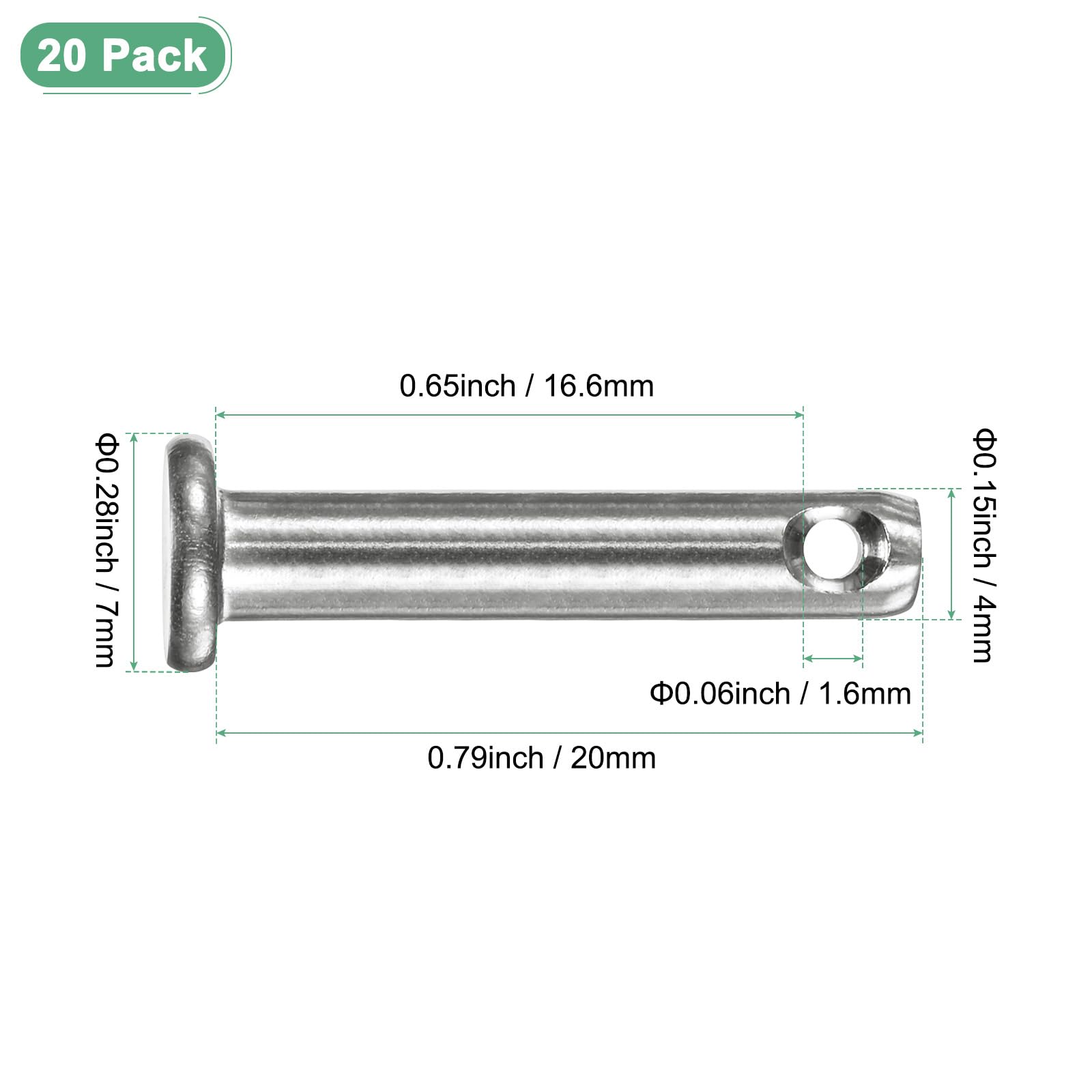 M METERXITY 20-Pack Single Hole Clevis Pins - Image 3