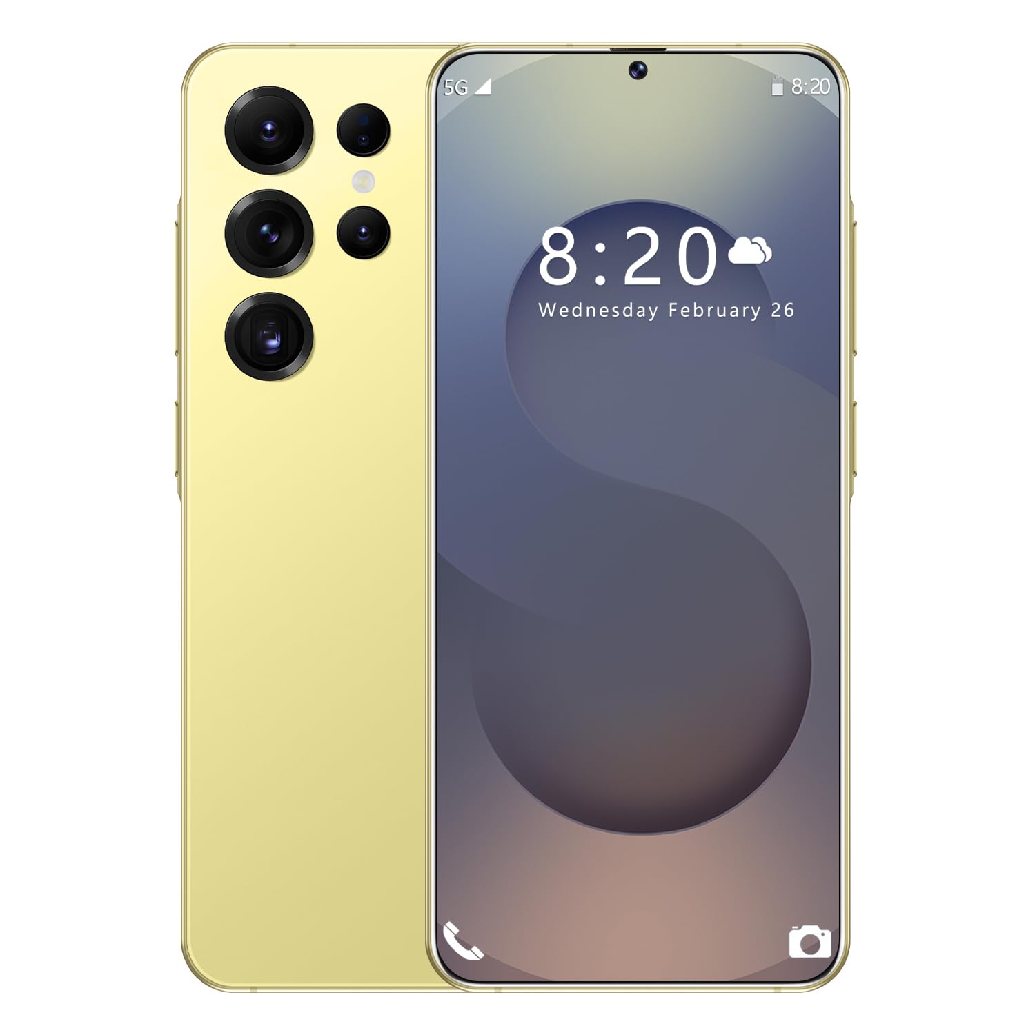 Unlocked Cell Phone S25 Ultra Smartphone 12GB+512GB Android Phone 48MP+108MP Camera 7-inch HD Screen Mobile Phone 5G Dual SIM (Gold)