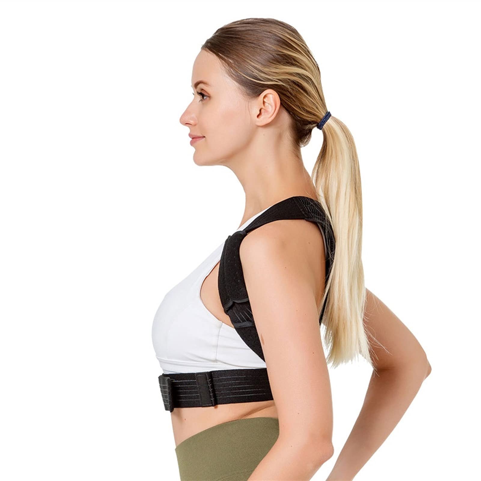 Postura de Espalda para Mujeres y Hombres, cinturón de Soporte Lumbar para Soporte de Espalda Superior e Inferior, Soporte de Columna para la Cintura del Hombro Trasero