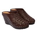 Femmetrek Women Mule Wedge Sandals | Slip-On Comfort Heels | Lightweight Cushioned Sole | Stylish Casual & Daily Wear Footwear | Soft Cushion Footbed | Comfortable Everyday Wear (Brown, 8uk) gallery image