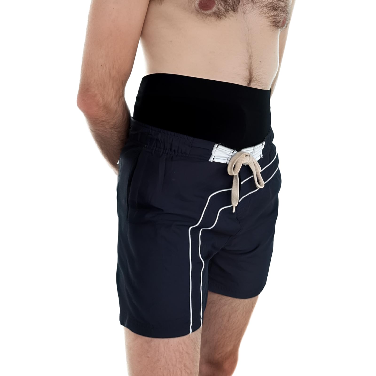 Fascia Costume Plus per Stomia da Uomo per Mare e Piscina, Doppia Tasca Interna per Sacca, Maggiore Stabilità e Discrezione, Made in Italy