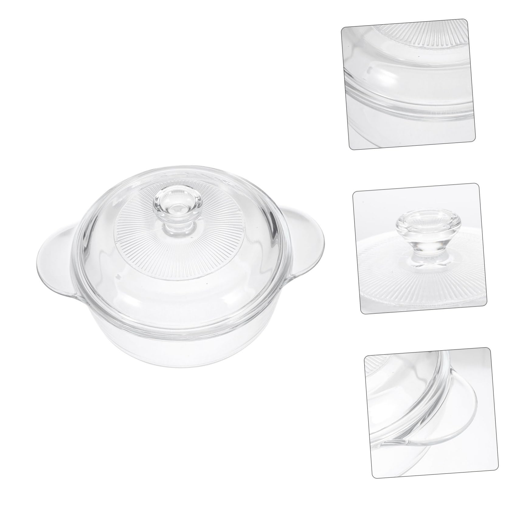 PartyKindom Multifunktionaler Schmortopf mit 1L Fassungsvermögen aus Hitzebeständigem Glas und Griffdesign zum Kochen von Suppen und Milch im Haushalt