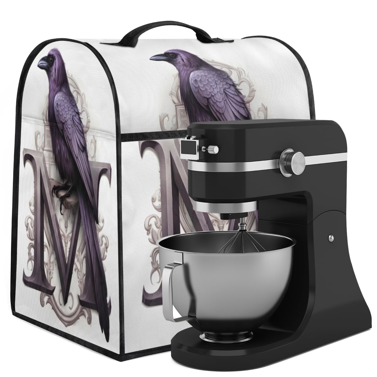 Coffee Maker Cover Crow M Kitchen Appliance Covers Small Appliance Covers Blender Cover Juicer Cover Dust Covers for Kitchen Appliances with Top Handle and Pockets,Washable,B858