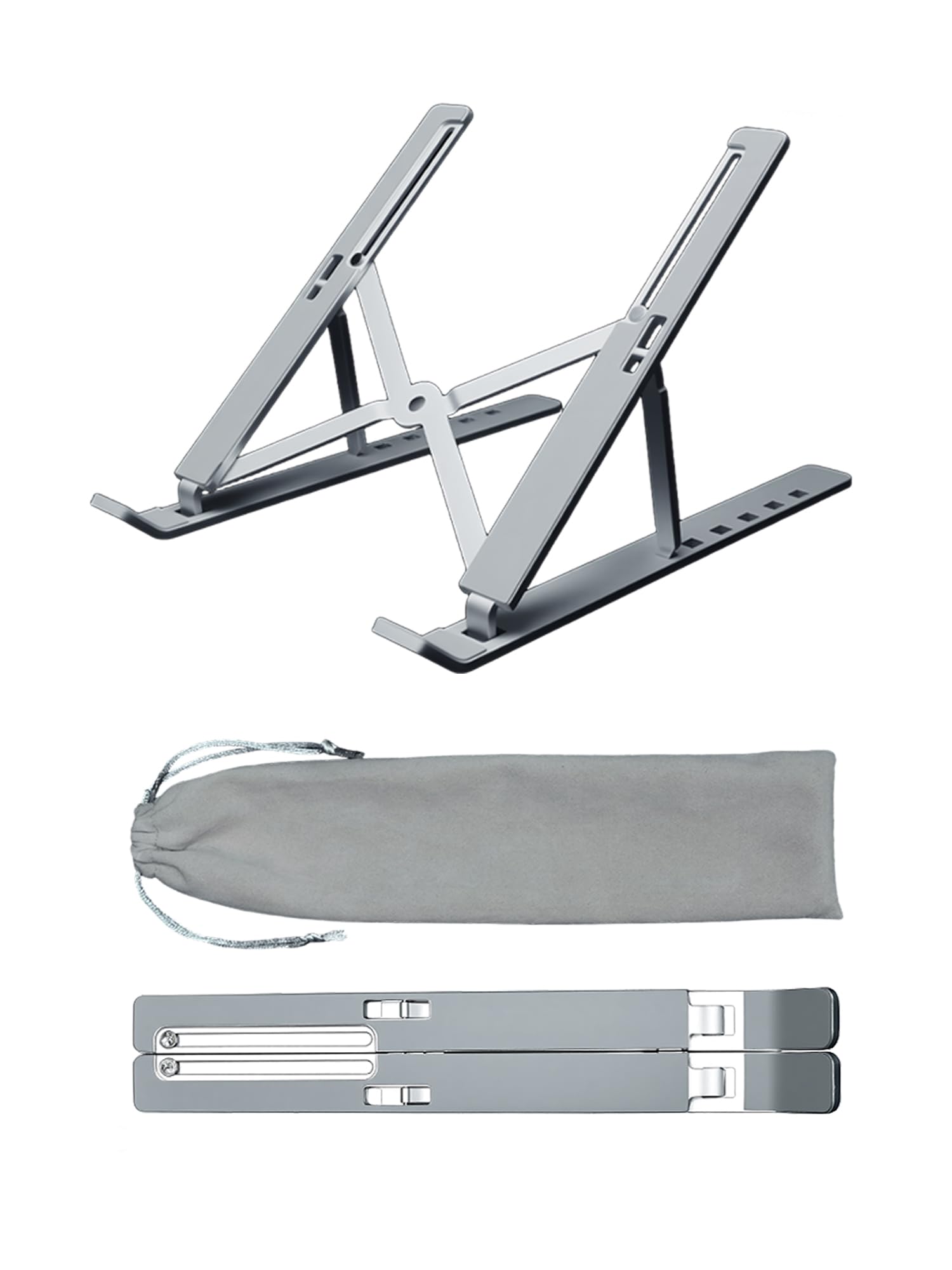 Laptop Stand Holder Cooling Computer Riser for Desk 6 Angles Adjustable Aluminum Ergonomic Foldable Portable Desktop Notebook Holder