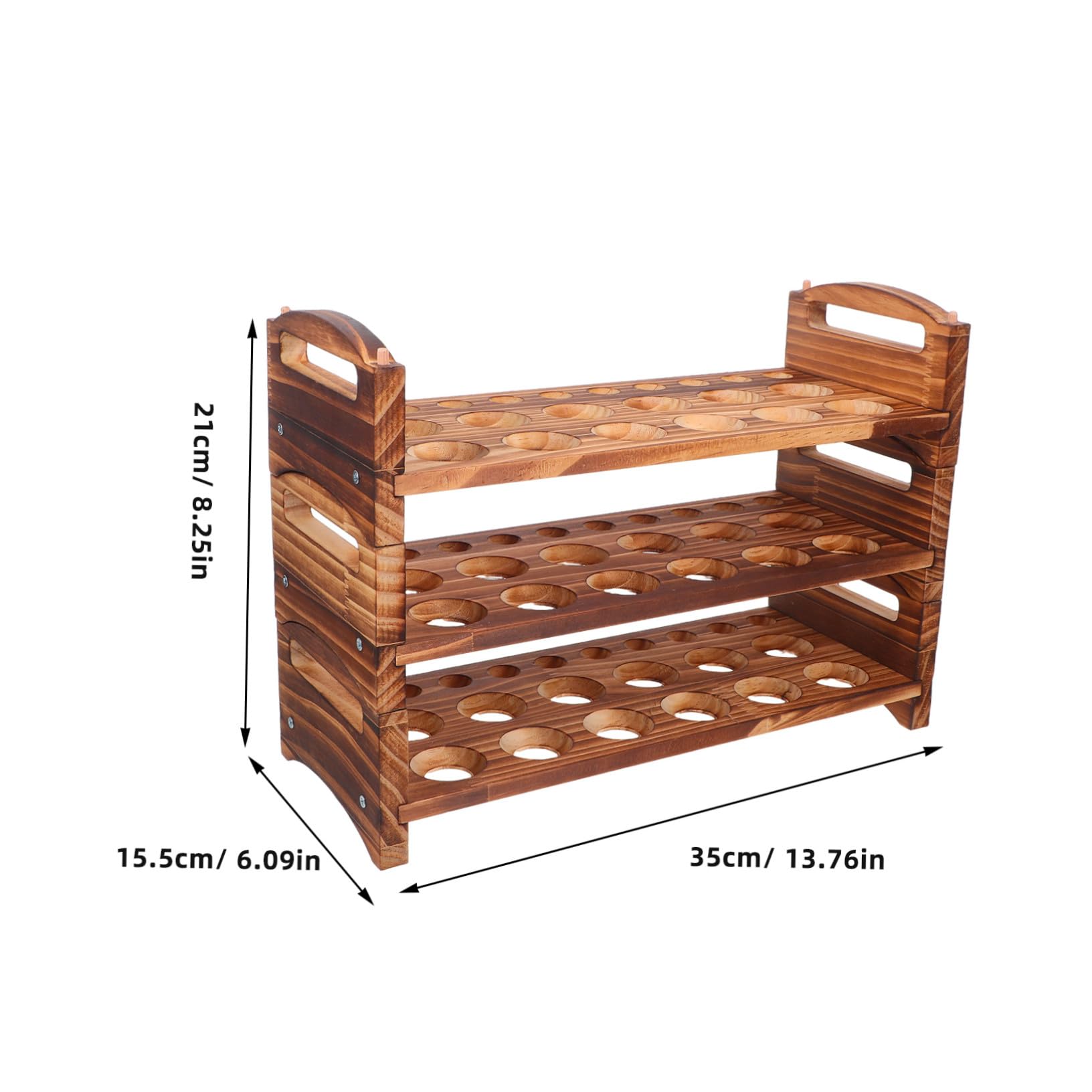 GALPADA Estantes de Madera para Huevos Soporte Apilable con Ranuras Ventiladas Organizador Rústico para Cocina y Mostrador