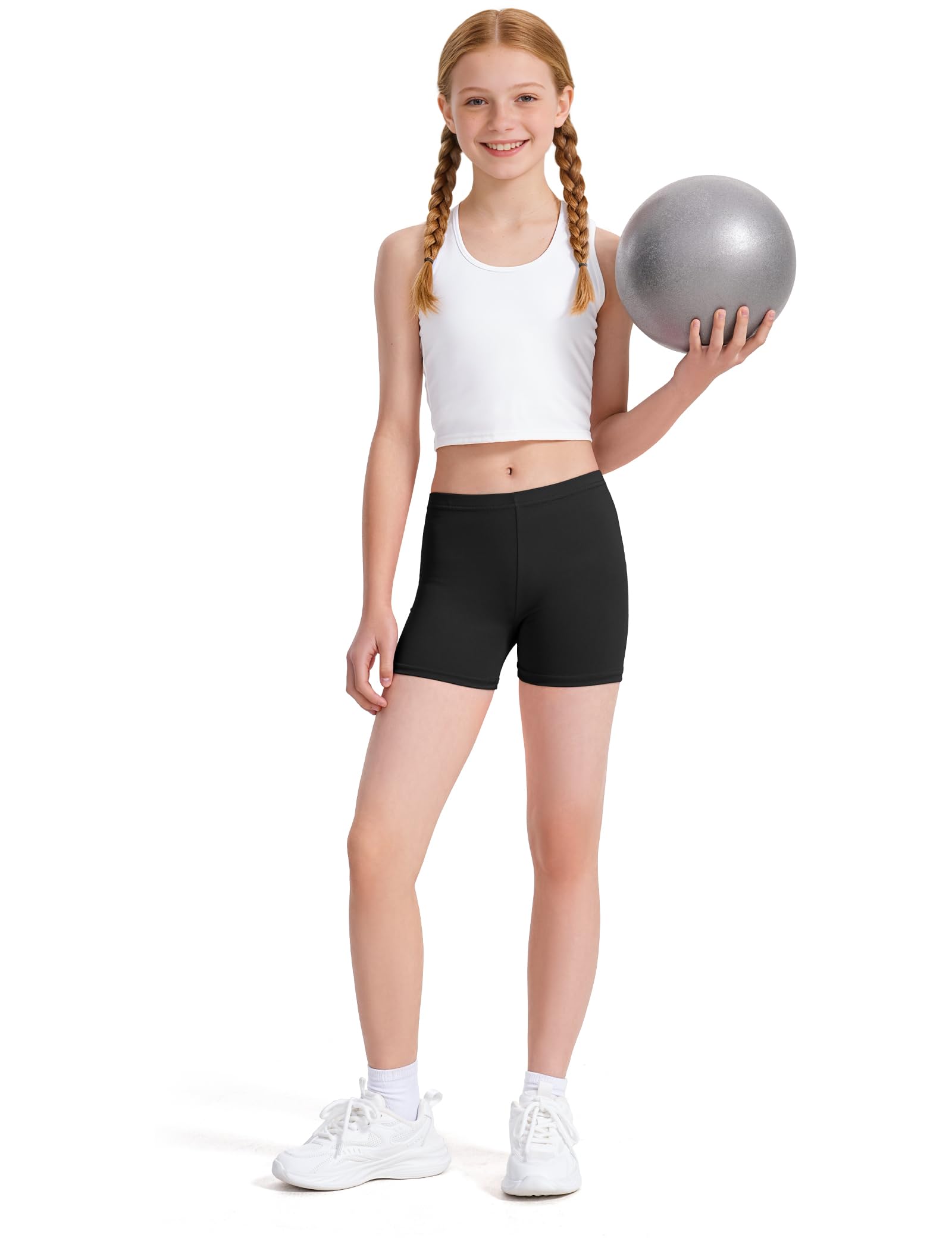 KEREDA Short Fille Enfant Cyclist Legging Court Gymnastique Danse Sport 2-10 Ans Lot de 6