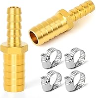 Vista 25 de GASHER 2 piezas de púas de manguera de latón en T, accesorio de manguera de 3 vías (púa de manguera de 1,27 cm x 1,27 cm x 1,27 cm) con 6