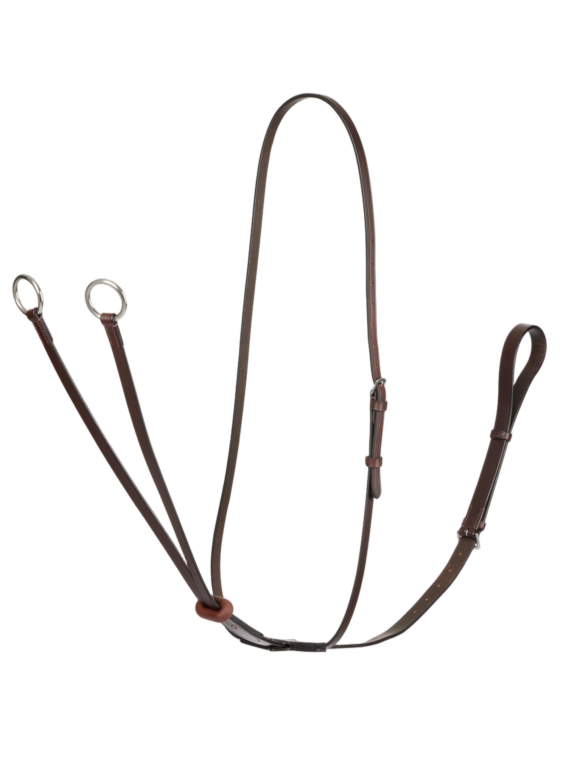 LeMieux Arika Running Martingale - Soft Oiled Leather - Havana/Silver - Cob Size